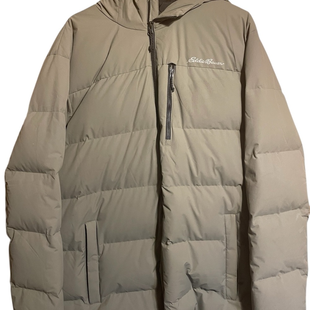 Eddie Bauer Gray Puffer Jacket with High Collar